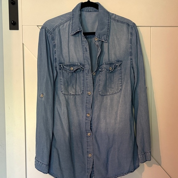 Blue Denim Button Down Shirt - Picture 2 of 6